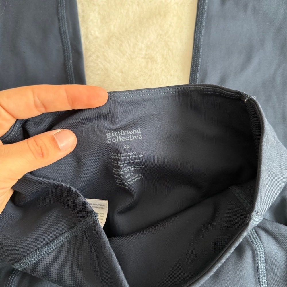 Girlfriend Collective Leggings Navy Blue XS - Picture 2 of 5